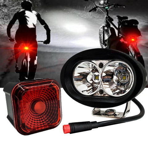 High Output White LED E Bike Headlight With USB Rechargeable Power And 4 Mode Smart Sensor Brake Light 12V To 60V Compatible Ultra Bright For Rad Power Bikes RadMini RadRover RadExpand RadRunner And Vamoose Mammoth