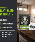 Kicks Mice To The Curb With This Heavy Duty Peppermint And Cinnamon Mouse Repellent Pouches Pack Of 10 on a wooden table.
