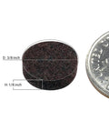 Heavy Duty 3/8 Inch Self Adhesive Felt Pads Round Brown Furniture And Cabinet Bumpers 1000 Pack next to a coin for size comparison