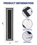 Diagram showing 15 Pack Grippy Non Slip Stair Treads for Indoor Wooden Steps, 8 by 30 inches, with plush and durable features.