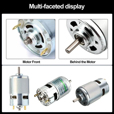 Multi-faceted display of High Torque 12V 775 DC Motor With Double Ball Bearings And Built In Cooling Fan 10000 To 20000 RPM CW CCW Control