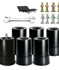 Heavy Duty 4 Inch Metal Adjustable Bed Base Leg Replacement Kit With Extra Height, Fits Most Frames Using M8 M10 5/16 And 3/8 Threads, Set Of 6, Durable Bed Leg Supports