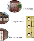 8 Pack 2 Inch Brass Butt Hinges For Cabinets And Drawers, shown with solid brass construction, adjacent to door types.