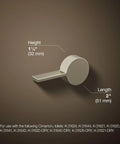 Cimarron Left Hand Trip Lever For Comfort Height Toilets In Vibrant Polished Nickel Finish, side view, with measurements