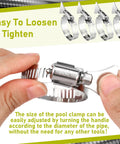 User adjusting the 304 stainless steel hose clamp from the Four Pack 1.5 Inch Stainless Steel Hose Clamps For Pool Filters And Pipes Built Dang Tough.