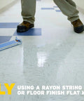 Applying Heavy Duty Stain Resistant Floor Sealer One Gallon Clear Gloss Coating to vinyl floors with a rayon mop.