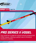 Vogel Pro Series II Expert Two-Stage Model Rocket Kit For Serious Rocketeers in packaging with vibrant design decals.