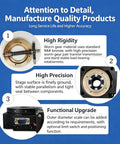 High precision details of Heavy Duty Motorized Rotary Stage With 60 Millimeter Precision Indexing Table for optical setups.