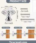 20 Pack Acrylic Drawer Cabinet Knobs Pulls With Three Size Screws Diamond Shaped Crystal Glass 28mm Dresser Handles