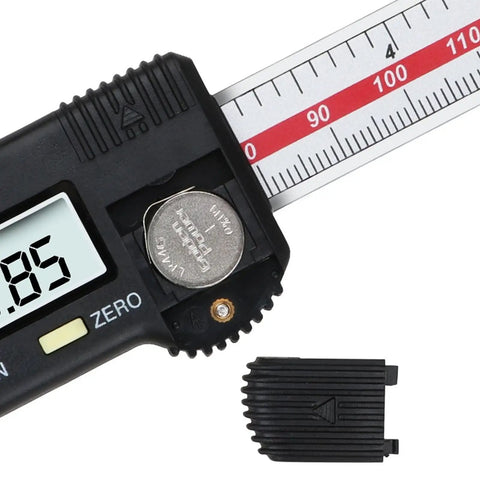 Digital Inside Groove Caliper 10-150mm Stainless Steel With Readout showing battery compartment and display