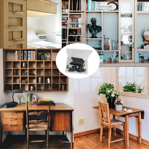 Rock Solid L Bracket Corner Brace 90 Degree Right Angle Wood Shelf Support Kit 16 Pack With Screws Black 1 Inch in use in furniture