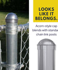 Chain Link Fence Height Extender Kit 25 Inch Galvanized Extension For Dogs 9 Pack With Steel Ties Keep Pups In And Critters Out Durable One And Three Eighths Inch Carbon Steel Fence Lift To Fit Your Yard Weather Ready installed on post