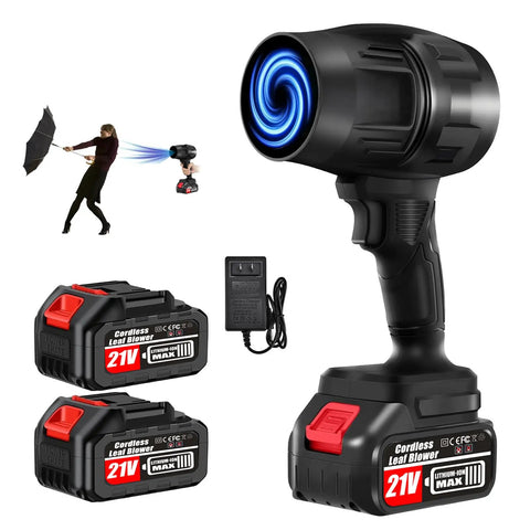 Cordless Handheld Leaf Blower With Turbo 450000 RPM High Speed Motor Beastly Jet Airflow Two Batteries And Charger