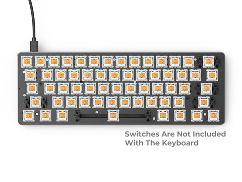 Level Up Your Gaming Setup With This Fresh Sixty Percent Compact Keyboard Kit Featuring sick RGB backlighting on a black aluminum plate.