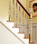 Slick Transparent Acrylic Balusters For Inside Stairs And Deck Railings Featuring Hella Tough Metal Brackets and Flex Install Posts, showcasing elegant clear tubes by staircase.