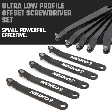 Right Angle Torx Screwdriver Set 5 Piece Bent Offset Tools for Tight Spaces with visible angled tips and labels