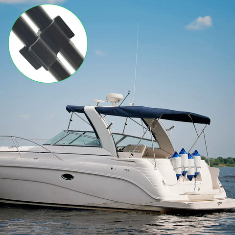 2 Pack Anti Rattle Bimini Top Pole Clips Holder For Boat Keeps Poles Snug And Quiet, black clip on boat rail, easy install