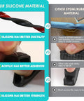 Bantie 20FT silicone weather stripping door seal infographic comparing silicone vs rubber; self-adhesive D-shaped strip