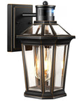Motion Sensor Outdoor Wall Lantern In Black With Dusk To Dawn LED Exterior Sconce, Waterproof Aluminum, Modern Anti Rust Street Ready Wall Mount Light For Porch Entryway Garage Front Door, 120V Hardwired