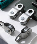 40 Pack Heavy Duty Workhorse Single Pulley Wheel Bearing Inside Cable Roller Snatch Block For Hanging Rope Accessory Fits 6mm And 8mm Wire Rope Up To 550 Lbs Load Size 2.6 By 1.1 Inches, galvanized pulley wheels