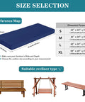 Size chart showing Outdoor Bench Cushions 48 By 18 Inch Thick Waterproof Porch Swing Cushions With Ties Navy for patio furniture.