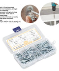 Self Drilling Screws Kit 160 Pcs Carbon Steel Blue Zinc Plated Countersunk Cross Head Fasteners M4.2 For Wood Heavy Duty Rust Resistant Ultra Sharp Threads Deep Thread Design Easy Grip Quick Install, 160-piece box