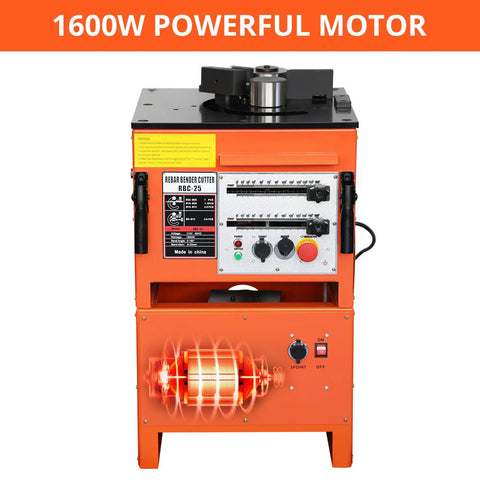 1600W Electric Rebar Bender Cutter Combo Machine For Steel Bar Tools with powerful motor and control panel.