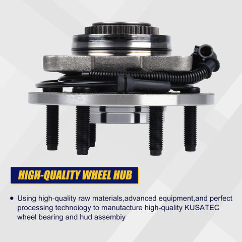 Front Wheel Bearing And Hub Assembly 515046 Fit For 2004 2005 Ford F150 Heritage Front 4WD With 6 Lug Bolts And ABS Reliable