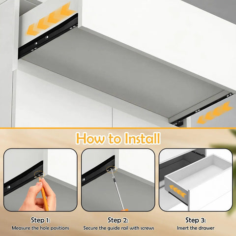 Lock In That Smooth Storage With Twelve Inch Bottom Mount Drawer Slides Heavy Duty Metal Sliding Rail Pair For Quiet Gliding Operation And Pro Level Install installation steps for metal drawer slides.