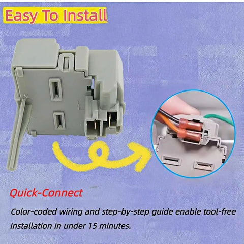 Universal Refrigerator Overload And Start Relay Replacement for 1/4 Inch Terminal Models, easy install quick-connect feature