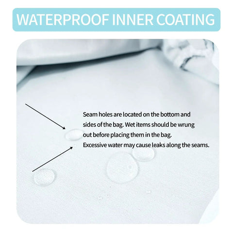 Waterproof inner coating of Dual Compartment Wet Dry Bag With Two Zippered Pockets Waterproof Reusable Travel Beach Pool Gear