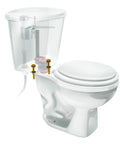 Rock Solid Brass Tank To Bowl Bolt Kit With Thick Washers And Heavy Duty Nuts on a standard toilet detailing installation.