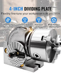 Tear Into Your Projects With This Heavy Six Inch Rotary Indexer Boasting A Rock Solid Three Jaw Chuck And Precision Dividing Plates Smooth As Silk For CNC Milling And Drill Press Mods featuring a 4-inch dividing plate.