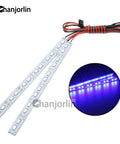 24 LED Aluminum RC Car Chassis Light Strip For 1 8th 1 10th 1 16th Scale Trucks And Buggies, blue lights with red wires