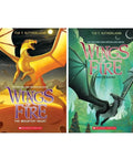Covers of 'Wings of Fire: The Brightest Night' and 'Moon Rising' from Complete 18-Book Dragon Fantasy Collection By Tui T. Sutherland In Paperback