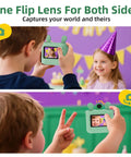 Kids Instant Print Camera 1080P HD With Three Print Rolls And 32GB Card Portable Travel Toy For Ages 3 To 16 Built In Modes For Black And White And Color Prints Totally Fun Christmas And Birthday Gift, child using mint camera at a party