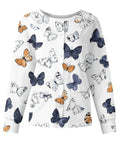 Slick Long Sleeve Women Scrub Jacket And Nurse Uniform Coat With Killer Pockets Plus Size Healthcare Top for comfy clinical wear with butterfly print.