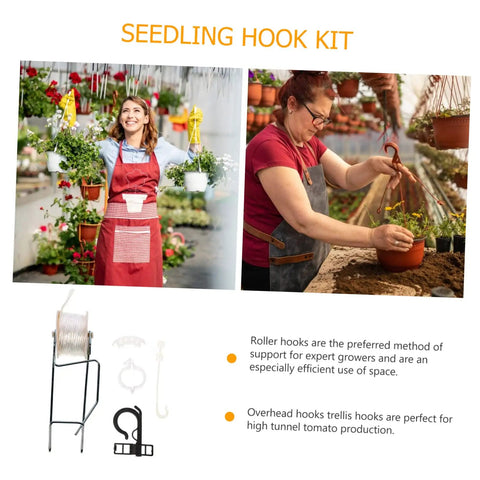 Plant Bracket Hook Kit For Garden Support And Tomato Roller Hooks, Weatherproof Greenhouse Trellis Hardware For Indoor And Outdoor Gardening, Easy Clip Cages And Stakes System