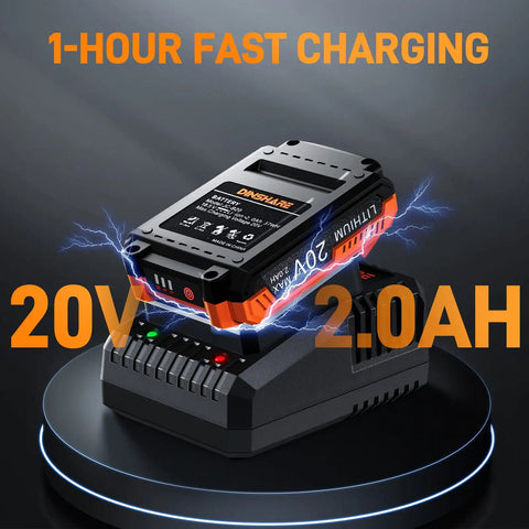 Beefy 20V Brushless Impact Wrench Kit With 1/2-Inch Drive battery and charger showing 1-hour fast charging text
