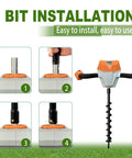Post Hole Digger Auger Bit With 2 Inch Diameter And 31.5 Inch Length installation guide and auger view