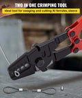 24 Inch Heavy Duty Hand Swager Crimper Tool With Five Dies From One Sixteenth To Three Sixteenths crimping cable