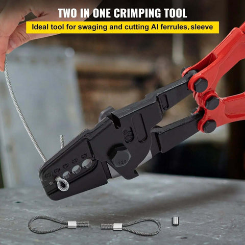 24 Inch Heavy Duty Hand Swager Crimper Tool With Five Dies From One Sixteenth To Three Sixteenths crimping cable