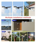 Multiple installation methods for Heavy Duty Solar Outdoor Lights 50W To 300W Led Flood With Motion Sensor.