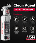 Heavy Duty Compact Fire Extinguisher For Cars Trucks Race Rigs Clean Halotron Formula Beats Dry Powder No Fuss Safe For Engines And Electronics UL Listed Chrome Body 1.4 Pound with Instructions and Features
