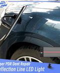 LED PDR Light Board For Dent Repair With Suction Cup USB Powered Reflective Line Light attached to car fender