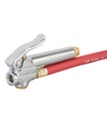 Straight Air Chuck Tire Inflator With Built In Gauge And 12 Inch Hose For 10 To 90 PSI Push On Chuck Steel Casing With Brass Fittings