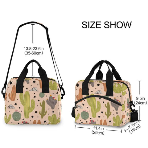 Desert Cacti Insulated 10L Cooler Bag For Picnic Beach Hiking Camping Work Leakproof Portable Lunch Box With Durable 300D Oxford Fabric