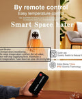 Smart Plug In Wall Space Heater 450W Portable Electric Heater With Programmable Thermostat Timer Overheat Protection shown in living room