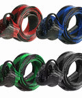 Fishing Rod Sleeve 4 Pack For Poles Rod Socks And Covers Durable Protector Sleeves In Red Blue Black And Green, Coiled View