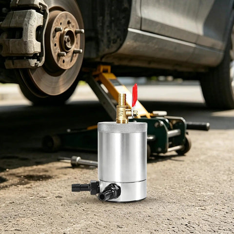 300Ml Double Port Oil Catch Can With Innovative Baffle Plate Design For Efficient Oil Gas Separation and Quick Condensation, aluminum construction with ports.